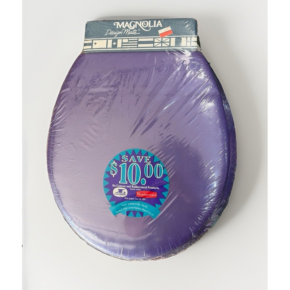Vintage 1994 Magnolia Design Mate Purple Toilet Seat NOS Sealed Retro Bathroom